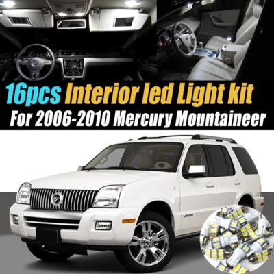 16Pc White Car Interior LED Light Bulb Kit for 2006-2010 Mercury Mountaineer - Image 1 of 4