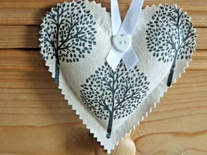 Cream Mulberry Tree  fabric Hanging heart - Picture 1 of 3