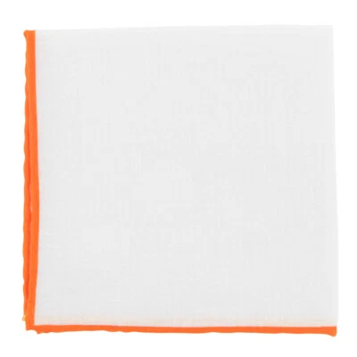 Fiori Di Lusso White Solid Linen Pocket Square - 12" x 12" (911) - Image 1 of 4