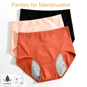 Period Pants High Waist Postpartum Underwear Leakproof Menstrual Cotton Knickers - Picture 1 of 38