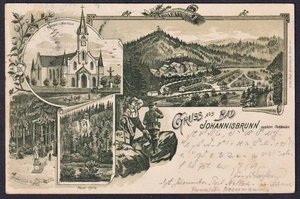 Saluti Da Bad Johannisbrunn Chiesa Meltsch AK Litho Boemia Bohemia Cesko 282693 - Picture 1 of 1