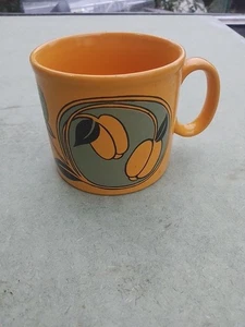 1970's orange fruit design Staffordshire England Ironstone Coffee Tea Mug - Picture 1 of 5