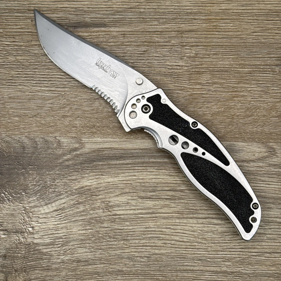 2000s Kershaw USA Salvo 2445ST Manual Frame Lock Serrated Pocket Knife - Image 1 of 2