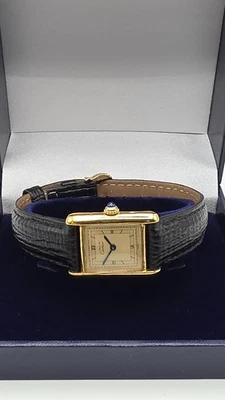 Must de Cartier Tank 18ct Gold on Sterling Silver Lady's Quartz Watch. - image 1 of 4