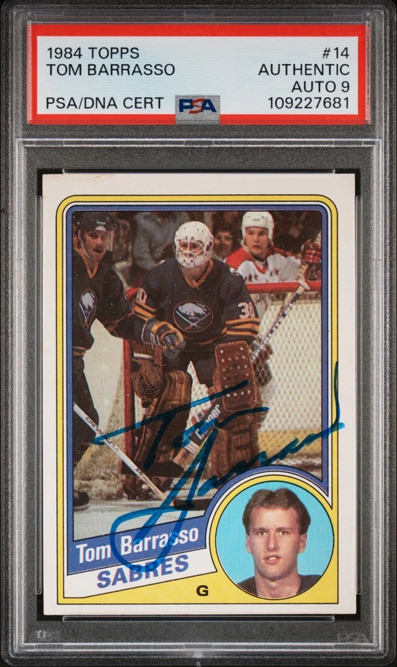 1984-85 Tom Barrasso Topps #14 Rookie Signed Autograph Auto 9 PSA/DNA Authentic - Image 1 of 1