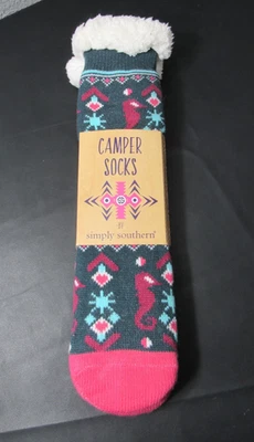 NEW SIMPLY SOUTHERN SOFT CAMPER SOCKS Luxurious Cozy Soft Sherpa Non-Slip Sole - Image 1 of 4