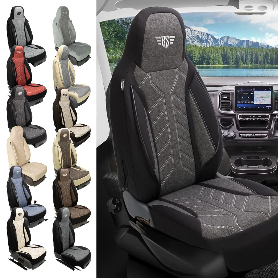 MINDERLAND OTO KILIF SANAYI VE TICARET LIMITED SIRKETI Wohnmobil Sitzbezüge passend für FIAT DUCATO | HERM | 12 Farben