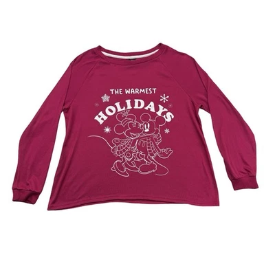 Disney Navidad Pijama Top Mujer Grande L Rosa Mickey Mouse Minnie Vacaciones Foto 1 de 4