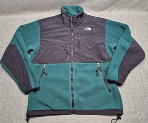 North Face Jacket Mens Large Green Black Denali Fleece Full Zip Pit Zips - Picture 1 of 9
