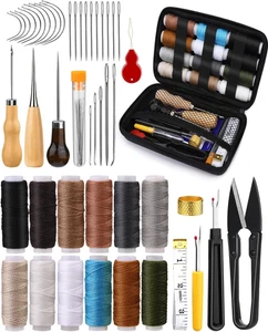 BAGERLA Kit de Costura de Alta Resistencia, 48 Piezas Kit de Aguja e Hilo con Hilo de Tapicería - Imagen 1 de 12