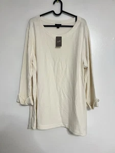 Blusa Puño Acanalado Crema Colección J.Jill Wearever Talla XL - NUEVA - Imagen 1 de 5