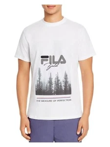 FILA Mens White Logo Graphic Short Sleeve Classic Fit T-Shirt M - Picture 1 of 3