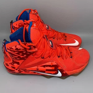 Nike LeBron 12 Independence Day Red Blue Basketball Shoes 684593-616 Men's Sz 12 - Picture 1 of 10
