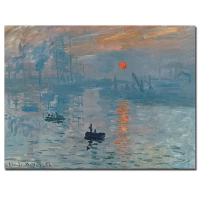 Impressão Sunrise por Claude Monet, arte de parede em tela 35x47 polegadas - Imagem 1 de 2
