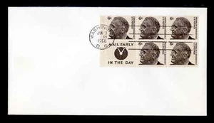 1284c 6c ROOSEVELT M.E. BOOKLET PANE of 5 FDC - UNCACHETED - HAND CANCEL - Picture 1 of 2