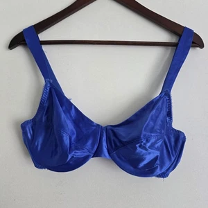 DELICATES Vintage Satin Nylon Halb Balconett Blau Bügel BH 38C Style 7773 - Bild 1 von 8