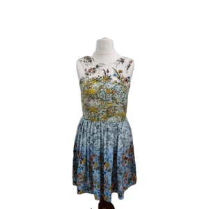 Oasis Short Floral Swing Dress Chiffon Fully Lined Wedding Party Prom Graduation - Picture 1 of 8