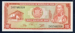 Peru '10 Soles De Gold 1976 Pick 112 Fior Druck - Gian 12 - Bild 1 von 2