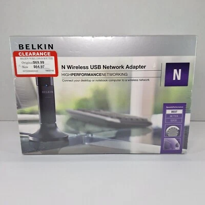 Belkin N Wireless USB Network Adapter Enhanced Speed & Coverage F5D8053 - Image 1 of 4