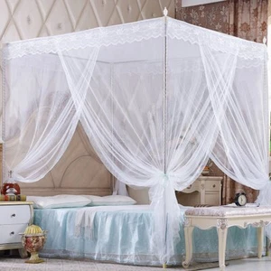 4 Corners Princess Bed Curtain Canopy Canopies for Girls Boys Adults Bed Gift... - Picture 1 of 5