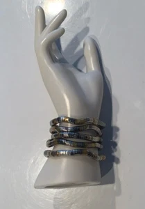 Collana/Bracciale Moderno Vintage Serpente Tricolore Argento Oro Bobina Pieghevole 34” - Foto 1 di 6