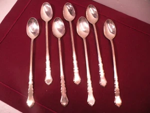 Set Of 7 International 1847 Rogers Bros Silver Centennial Iced Tea Spoons 7 1/4" - Picture 1 of 7