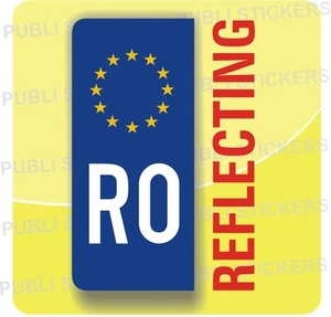 1 European Driving Self Adhesive Blue Reflecting "ROMANIA"Sticker,Car,Auto,Plate - Picture 1 of 1