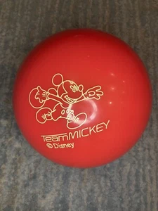 Vintage Brunswick Team Mickey Mouse Red 7 LBS Bowling Ball undrilled Disney - Picture 1 of 6