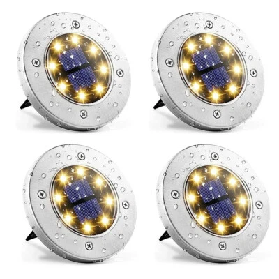 4Stk LED Solarleuchte Bodenstrahler Außen Gartenleuchten Garten Solarlampen IP65 - Bild 1 von 4