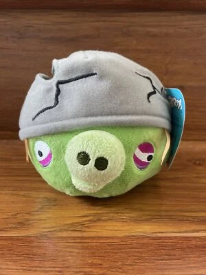 Angry Birds Plush 5" NO SOUND Corporal Pig Cracked Helmet Bad Piggies NWT  - Image 1 of 4