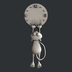 3D STL Modelle für CNC, Artcam, Aspire, Reliefuhr Katze - Bild 1 von 4