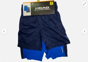 HEAD Boy's 2 Pack Athletic Active Shorts( NAVY HEATHER BLUE M10/12)NWT - Picture 1 of 2