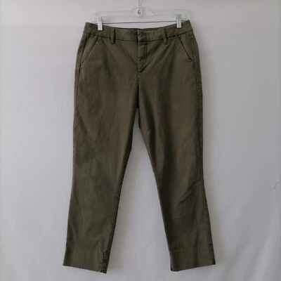 Pantalón tobillo Level 99 verde oliva tiro medio frente plano pierna recta talla 29 Foto 1 de 4