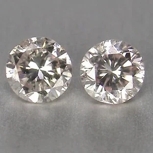0.16Ct Excellent Round Shape 100% Certified Natural White Loose Diamond Pair - Picture 1 of 1