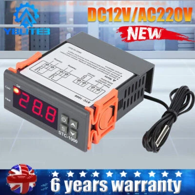 STC-1000 LCD Digital Temperature Controller Thermostat With Sensor 12V/110-230V - Image 1 of 4