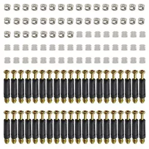40PCS Cam Fitting with Dowel Pre-Inserted Nut Cabinet Furniture Connector 40mm - Picture 1 of 5