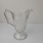 Antique EAPG Ohio Flint Glass Footed Creamer w Handle in Cardinal Pattern 1840's