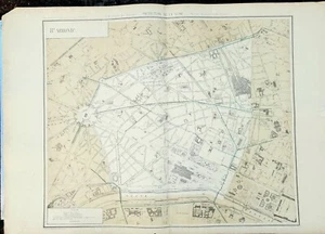 Paris VIII ème Rare Plan 1883 de l'Approvisionnement en Eaux de Source 65x94 cms - Foto 1 di 6