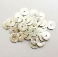 600 PCS 4MM SPACER BRUSHED FLAT DISC SILVER PLATED JEWELRY MAKING BEAD   UKB-815