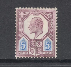 Great Britain Sc 134c MLH. 1906 5p dull purple & ultra KEVII on Chalky Paper - Picture 1 of 2