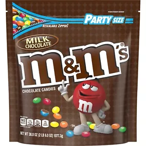 M&M'S MILK CHOCOLATE CANDY PARTY SIZE - 38oz - PACK OF 2 - Picture 1 of 1