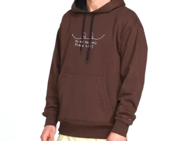 $95 Volcom D.I Fleece Pullover Hoodie NWT Size M,L,XL Brown Front Pocket Men's - Image 1 of 4