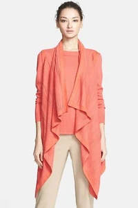 SZ S St. John Collection Draped Silk & Cashmere Vest with Suede Trim $795 NWT - Picture 1 of 2