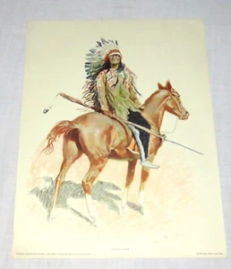 Frederic Remington A SIOUX CHIEF 1956 Colour Penn Print - 16 x 12 inches - Picture 1 of 1