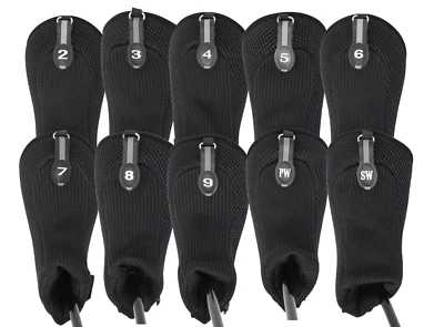 PACIFIC GOLF CLUBS HYBRID HEAD COVERS COMPLETE 2 3 4 5 6 7 8 9 PW SW SET GOLF CLUB BLACK HEADCOVER