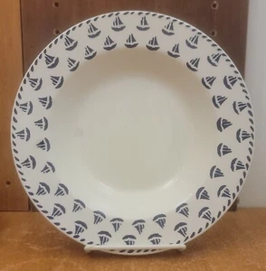 Furio blau maritimes Thema Rand Suppenschüssel, 8 3/4", blaue Boote auf Rand - Bild 1 von 6