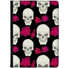 Azzumo Skull Cross Bones and Red Flowers PU Leather Case for the Samsung Tablet