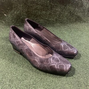 Ara Women's Short Heels Black Leather Snake Size 5.5 - Picture 1 of 17