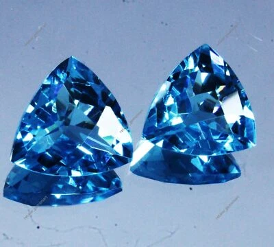 Par de piedras preciosas sueltas certificadas trillones aguamarina azul Santa María 20 quilates+ NATURAL Foto 1 de 4