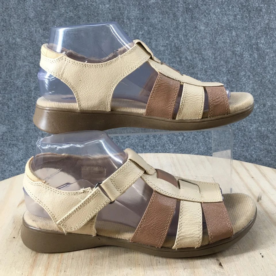 Sandalias Dr Scholls para mujer 8,5 M pescadores con tiras de cuero beige Foto 1 de 4
